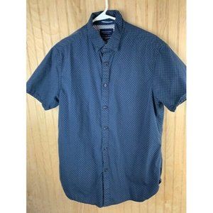 Denim & Flower Mens Size Large Slim Fit Short Sleeve Blue Print